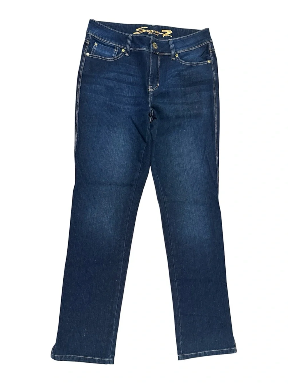 Seven7  Straight Indigo Blue Jeans